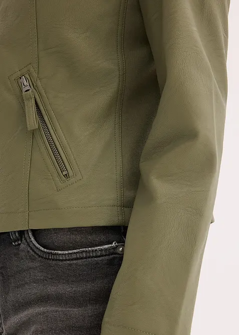 Jakke i imitert skinn av 100% viskose, bonprix