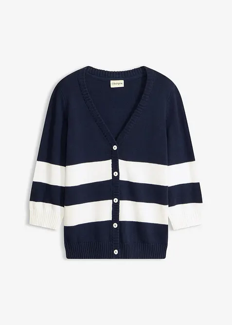 Cardigan med striper, bonprix