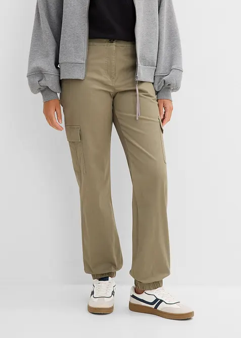 Cargobukse i bomull med stretch, bonprix