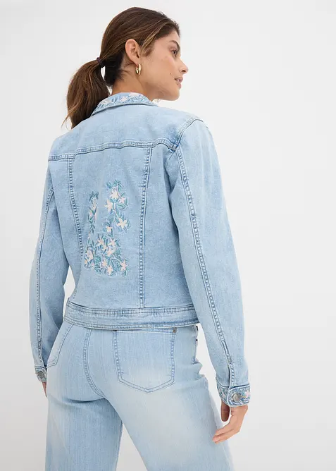Jeansjakke med broderi, bonprix