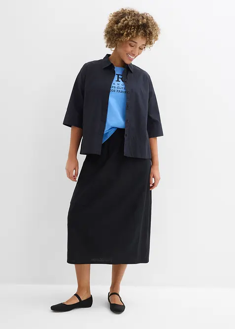 Midiskj&oslash;rt i lett linmiks, bonprix