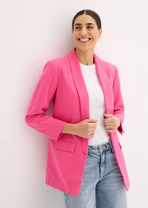 Lang blazer i viskosemiks, bonprix