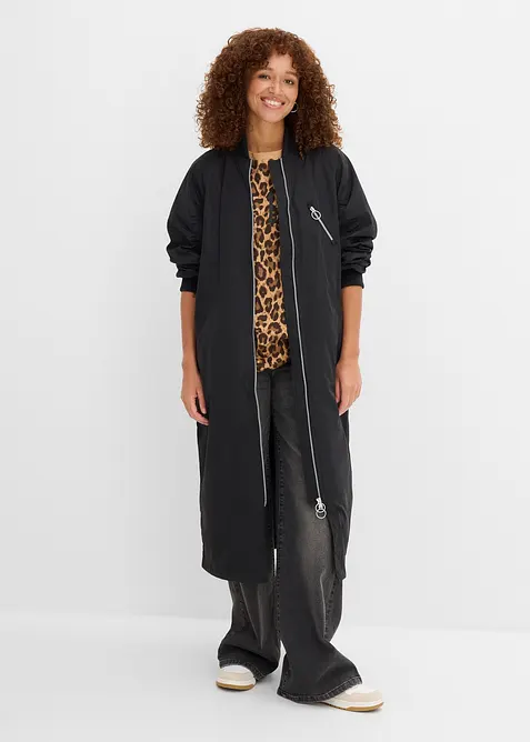 K&aring;pe med ribbestrikket krage, bonprix