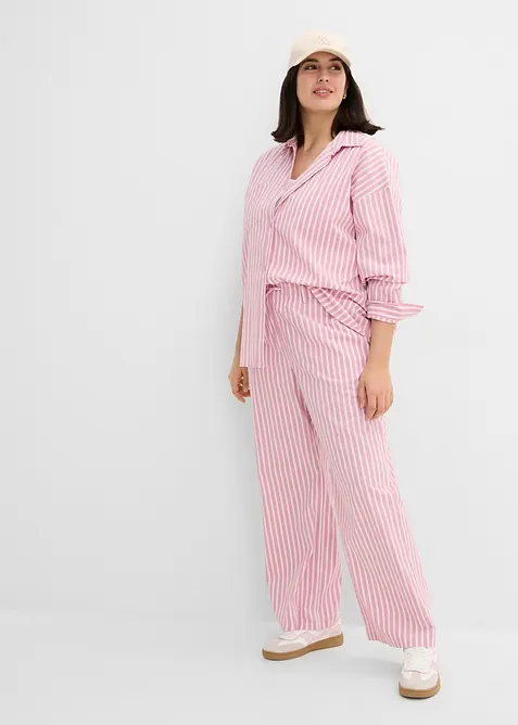 Oversized bluse i bomullspopelin, bonprix