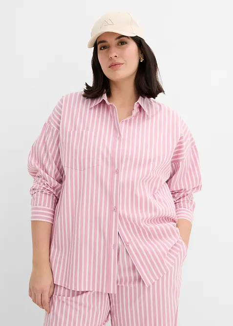 Oversized bluse i bomullspopelin, bonprix