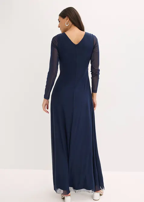 Selskapskjole av delikat tyll med stenapplikasjon, bonprix