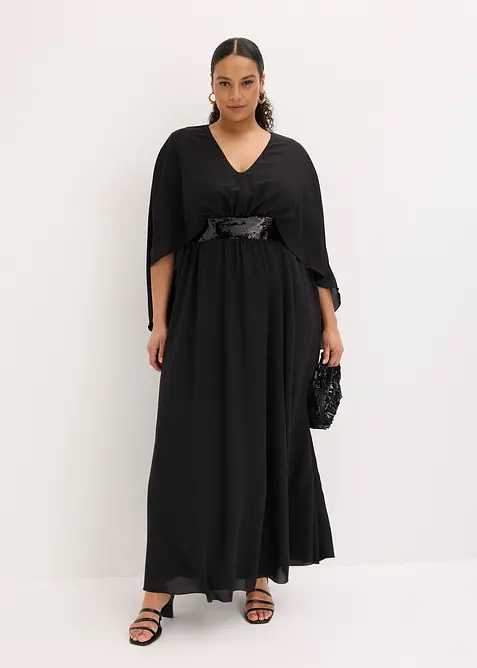 Selskapskjole av fin tyll med paljettinnfelling, bonprix