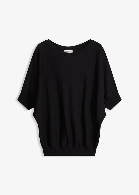 Finstrikket genser i bomullsmiks, bonprix