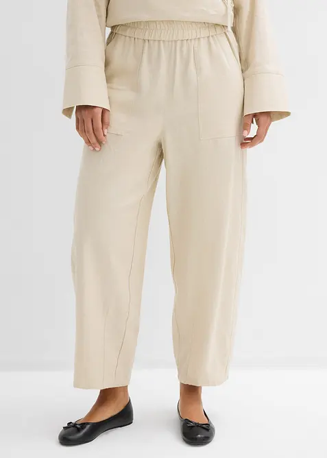 Barrel-bukse i lett linmiks, bonprix