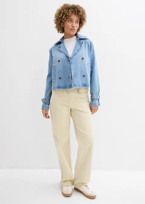 Bukse med vide ben og komfortlinning, High Waist, bonprix