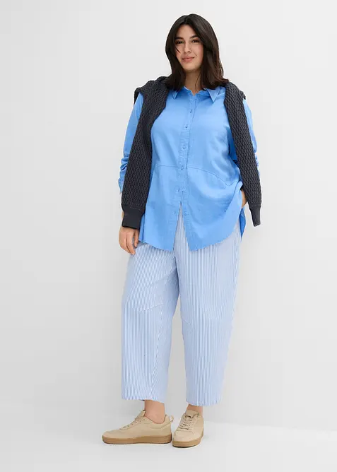 Oversized bluse i linmiks, bonprix