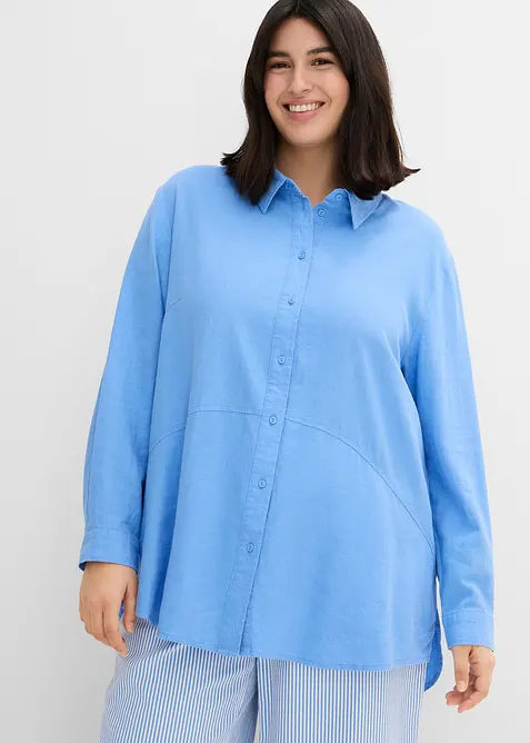 Oversized bluse i linmiks, bonprix