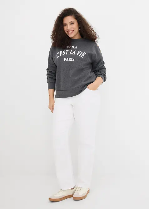 Sweatshirt i bomullsmiks, bonprix
