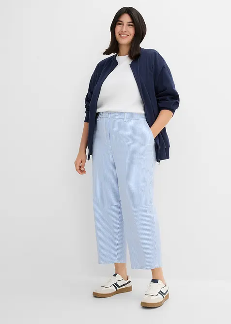 Barrel-bukse med komfortlinning, High Waist, bonprix