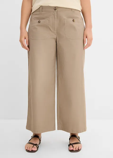 Wide Leg-jeans, High Waist, komfortlinning, bonprix