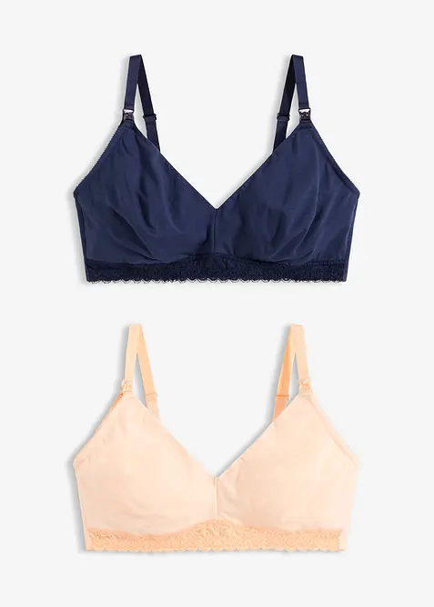 Amme-BH uten b&oslash;yler med &oslash;kologisk bomull (2-pack), bonprix