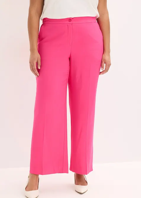 Bukse i lett viskosemateriale med vide ben, bonprix