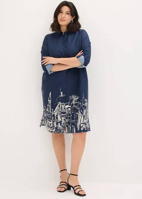 Skjortekjole i bomullspoplin, bonprix