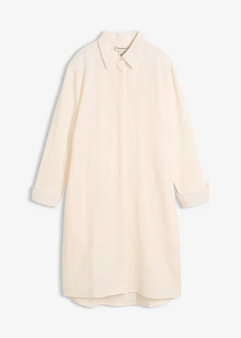 Lang skjorte i myk viskosemiks, bonprix