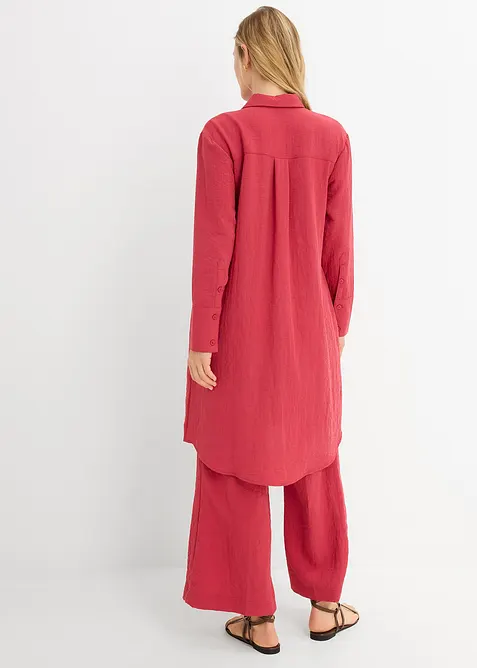 Lang skjorte i myk viskosemiks, bonprix