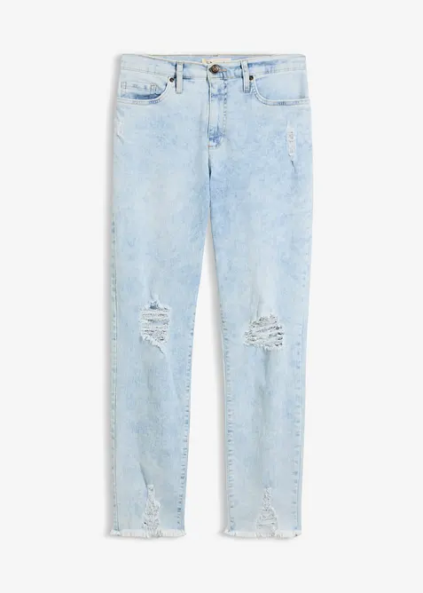High Waist-mom-jeans med destroyed-effekt, bonprix