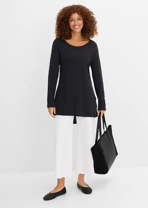 Langermet topp i 100% bomull, bonprix