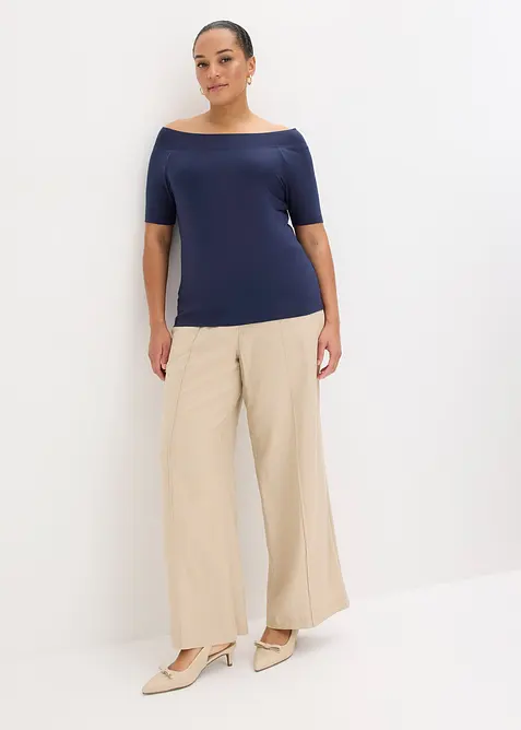 Off shoulder-topp i viskosemiks, bonprix