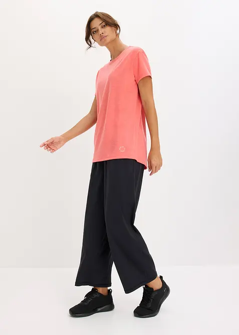 Behagelig treningsbukse med vide ben, hurtigt&oslash;rkende, bonprix