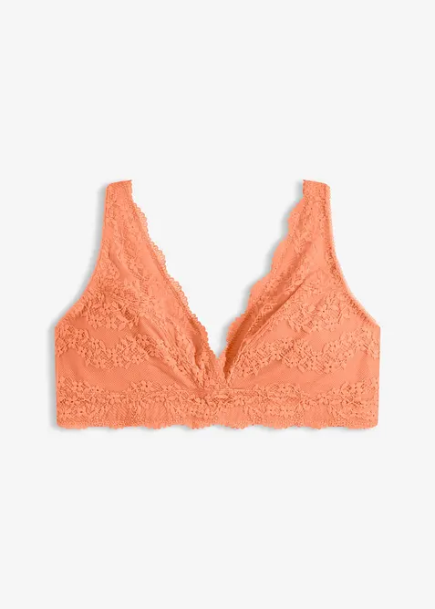 Komfortabel bralette med myk &oslash;kologisk bomull og blonder, bonprix