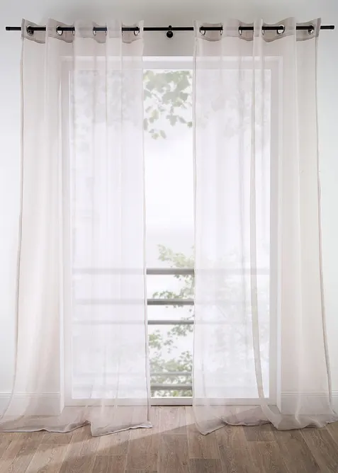 Gardin i fint strukturert nettingmateriale (1-pack), bonprix