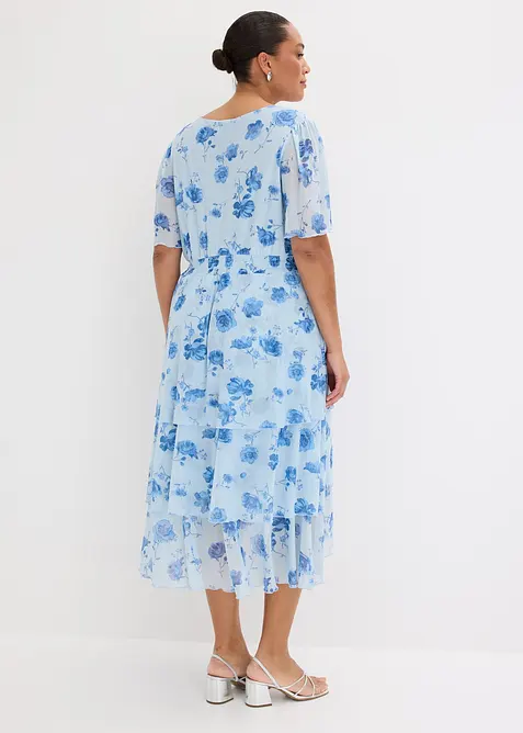 Midikjole i myk mesh, bonprix