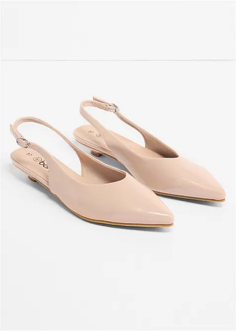 Slingback-ballerinasko i lakkstil, bonprix