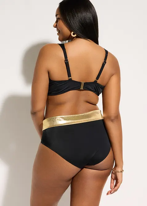 Minimizer-bikini med gullfargede innfellinger (2-delt sett), bonprix