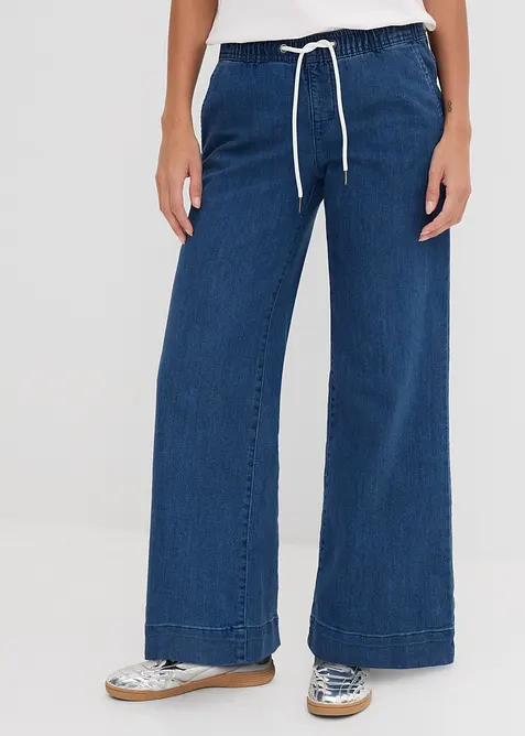 Wide Leg-jeans Mid Waist, Stretch, bonprix