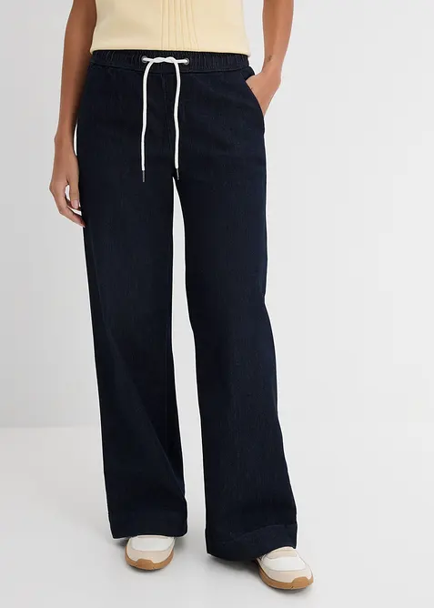 Wide Leg-jeans Mid Waist, Stretch, bonprix