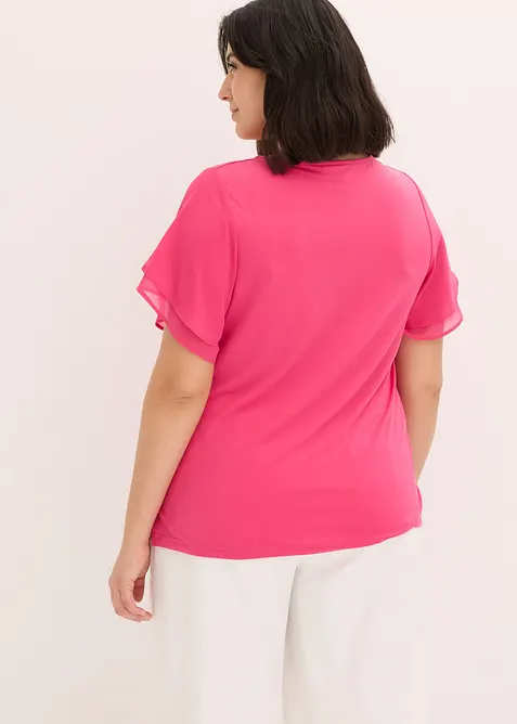 Topp med chiffonermer, bonprix