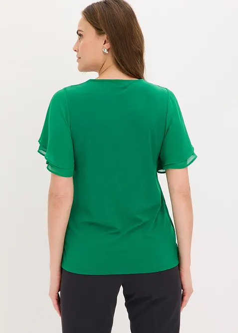 Topp med chiffonermer, bonprix