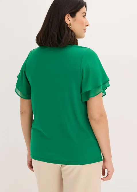 Topp med chiffonermer, bonprix