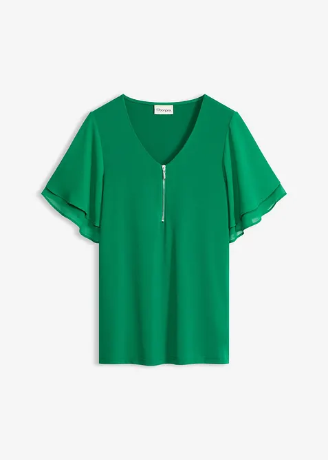 Topp med chiffonermer, bonprix
