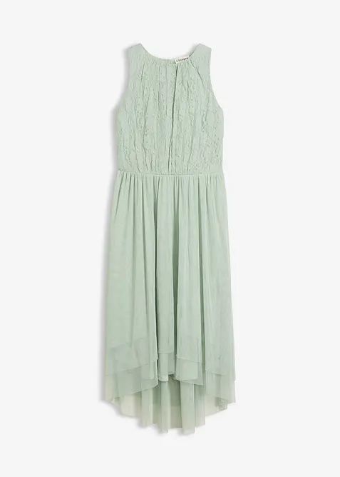 High-low-kjole av delikat tyll og blonde, bonprix