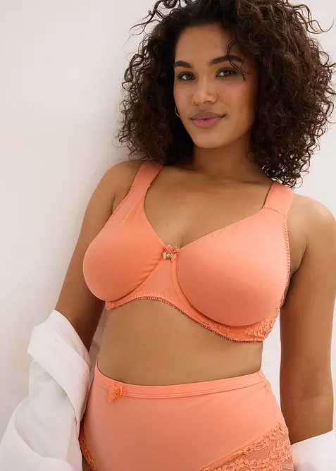 T-skjorte BH med spiler og &oslash;kologisk bomull (2-pack), bonprix