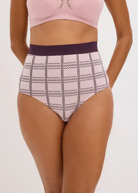 Truse med h&oslash;y midje og &oslash;kologisk bomull (4-pack), bonprix