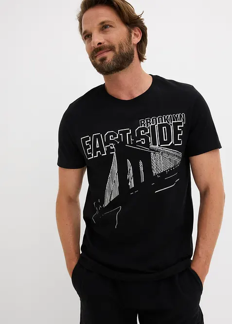 T-skjorte i 100% &oslash;kologisk bomull, Slim Fit, bonprix