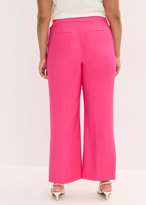 Bukse i lett viskosemateriale med vide ben, bonprix