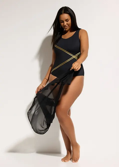 Light shape badedrakt med metallic detaljer, bonprix