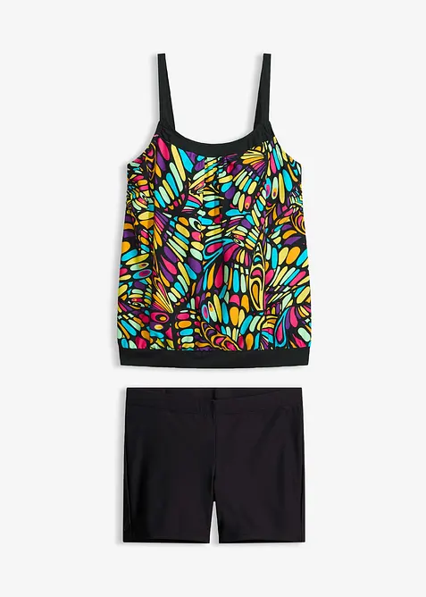 Oversized tankini med truse med ben, bonprix