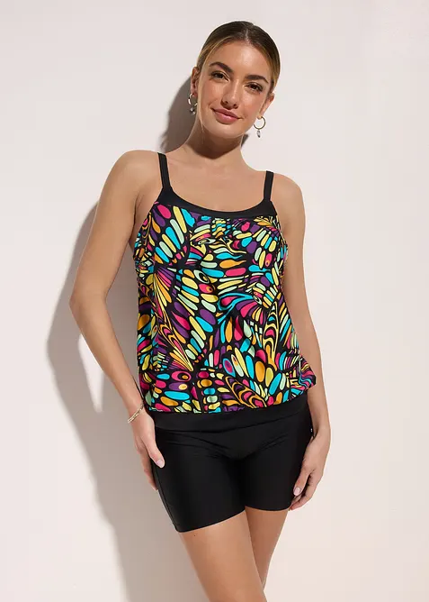 Oversized tankini med truse med ben, bonprix
