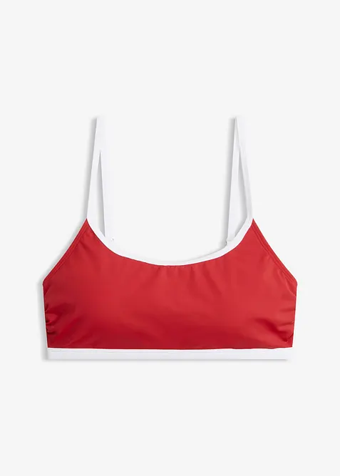 Bustier-bikinioverdel med hvite kontrasts&oslash;mmer, bonprix