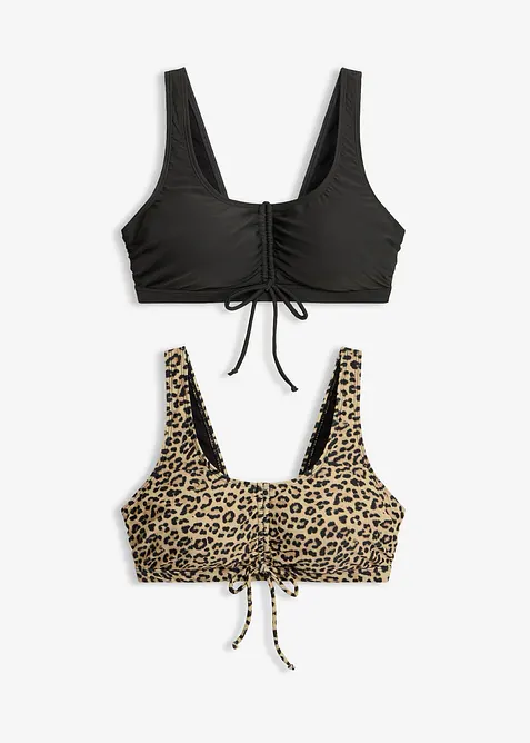 Bustier-bikinitopp med knyting (2-pack), bonprix