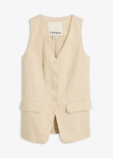 Dressvest i 100% lin, bonprix